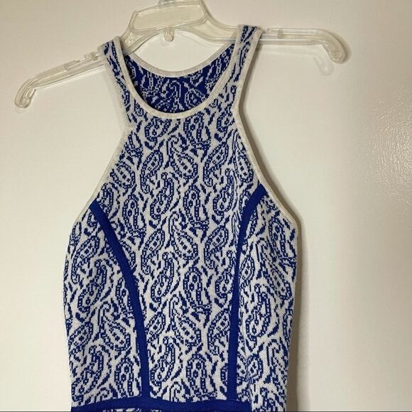 Yigal Azrouel Blue Intarsia Paisley Knit Dress NEW - Picture 5 of 7